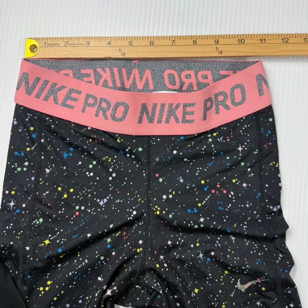 Nike Pro Training Tights Dri-FIT Athletic‎ Leggings Pink Waistband Black XL kids